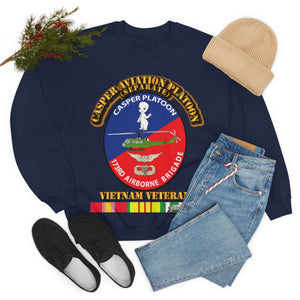 Unisex Heavy Blend Crewneck Sweatshirt - Army - Casper Aviation Platoon - Vietnam Veteran - w Txt