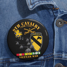 Load image into Gallery viewer, Custom Pin Buttons - Army - 9th Cavalry (Air Cav) - 1st Cav Division w SVC
