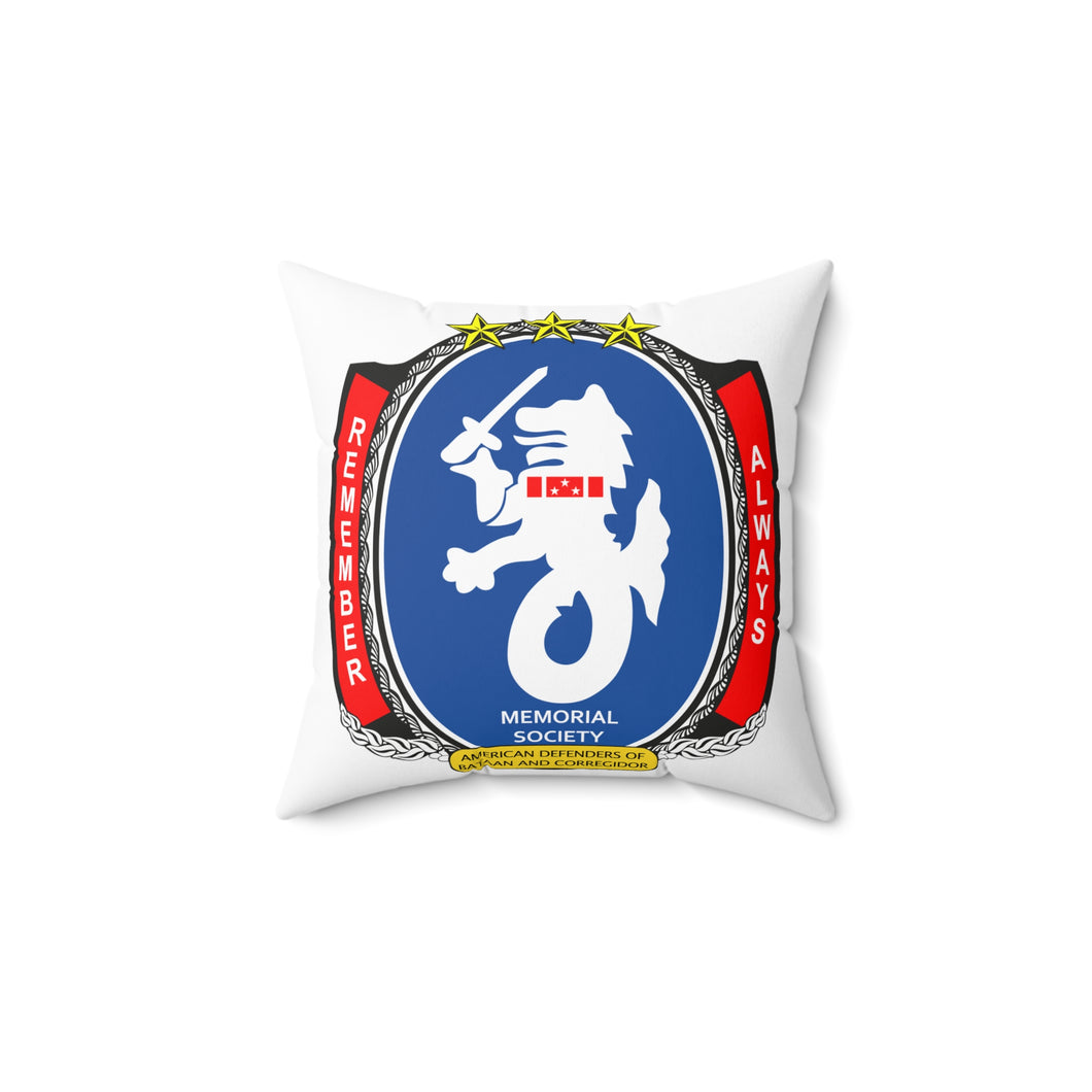Spun Polyester Square Pillow - American Defenders Of Bataan Corregidor - Ms Logo