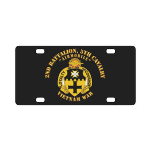 Army - 2nd Battalion, 5th Cavalry w Txt Classic License Plate