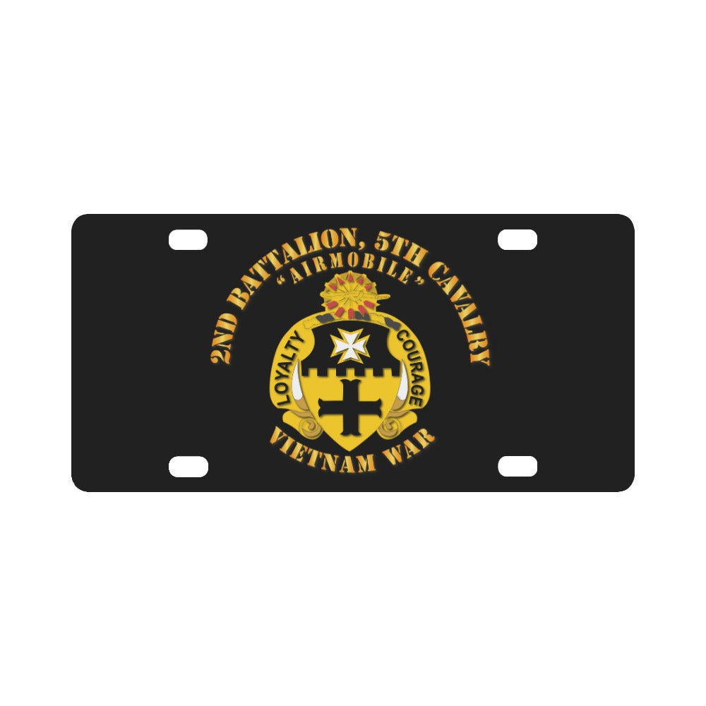 Army - 2nd Battalion, 5th Cavalry w Txt Classic License Plate