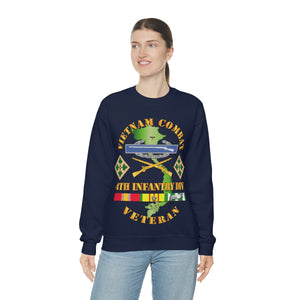 Unisex Heavy Blend Crewneck Sweatshirt - Vietnam Combat Infantry Veteran w 4th Inf Div SSI V1