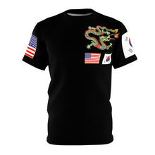 Load image into Gallery viewer, AOP - Black Shirt with Korea Dragon and Flags
