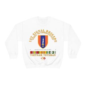 Unisex Heavy Blend Crewneck Sweatshirt - Army - 1st Signal Bde SSI w VN SVC