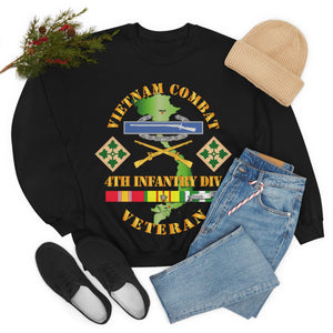 Unisex Heavy Blend Crewneck Sweatshirt - Vietnam Combat Infantry Veteran w 4th Inf Div SSI V1