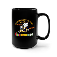 Load image into Gallery viewer, Black Mug 15oz -  Navy - Seabee - Vietnam Veteran - Step VN VET
