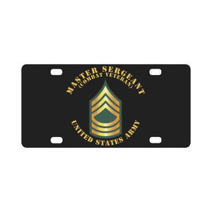 Army - Master Sergeant - MSG - Combat Veteran Classic License Plate