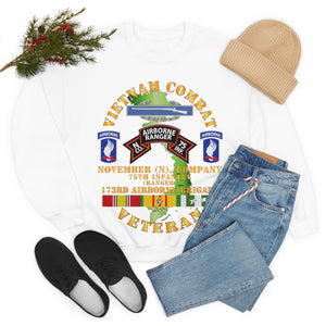 Unisex Heavy Blend Crewneck Sweatshirt - Army - Vietnam Combat Vet - N Co 75th Infantry (Ranger) - 173rd Airborne Bde SSI