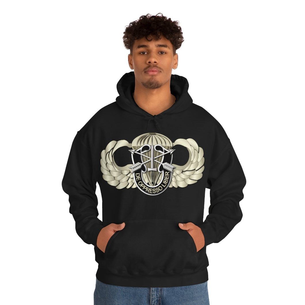 Unisex Heavy Blend Hooded Sweatshirt - SOF - Airborne Badge - SF - DUI