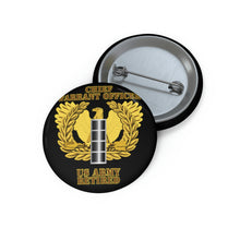 Load image into Gallery viewer, Custom Pin Buttons - Army - Emblem - Warrant Officer - CW4 - Retired
