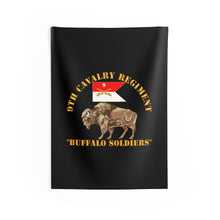 Load image into Gallery viewer, Indoor Wall Tapestries - Army - 9th Cavalry Regiment - Buffalo Soldiers w 9th Cav Guidon
