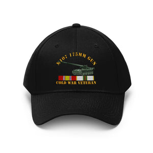 Twill Hat - Army - M107 - 175mm Gun - Cold War Veteran with Cold War Service Ribbons - Hat - Direct to Garment (DTG) - Printed