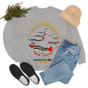 Unisex Heavy Blend Crewneck Sweatshirt - Army - AAC - 332nd Fighter Group - Red Tails - Protect Force