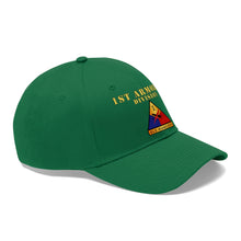 Load image into Gallery viewer, Unisex Twill Hat - 1st Armored Division - Shoulder Sleeve Insignia (SSI) without Text - Direct to Garment (DTG) Printed
