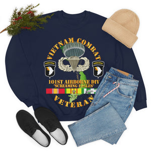 Unisex Heavy Blend Crewneck Sweatshirt - Vietnam Combat Veteran w 101st Airborne Div SSI V1