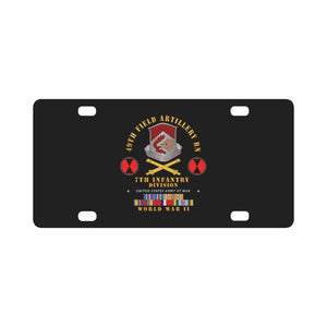 Army - 49th Field Artillery Bn- 7th Inf Div - WWII w ARR EXP PAC PHIL SVC Classic License Plate