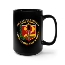 Load image into Gallery viewer, Black Mug 15oz - USMC - 2nd Marine Regiment - Keep Moving
