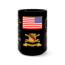 Load image into Gallery viewer, Black Mug 15oz - Army - 1st Squadron, 32nd Cavalry Regiment (Air Assault), Operation Iraqi Freedom with Iraq Service Ribbons
