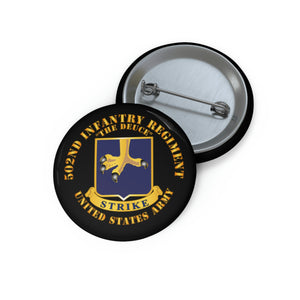 Custom Pin Buttons - Army - 502nd Infantry Regt - DUI - The Deuce