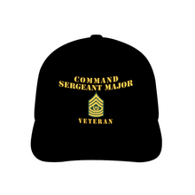 Load image into Gallery viewer,  Command Sergeant Major - Veteran - Line - Unisex Adjustable Curved Bill Baseball Hat
