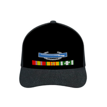 Load image into Gallery viewer, Vietnam Ribbons with Combat Infantryman Badge Adult Denim Black Baseball Hat
