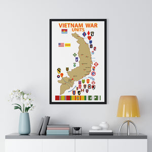 Premium Framed Vertical Poster - Map - Vietnam Units - 3 wo DS