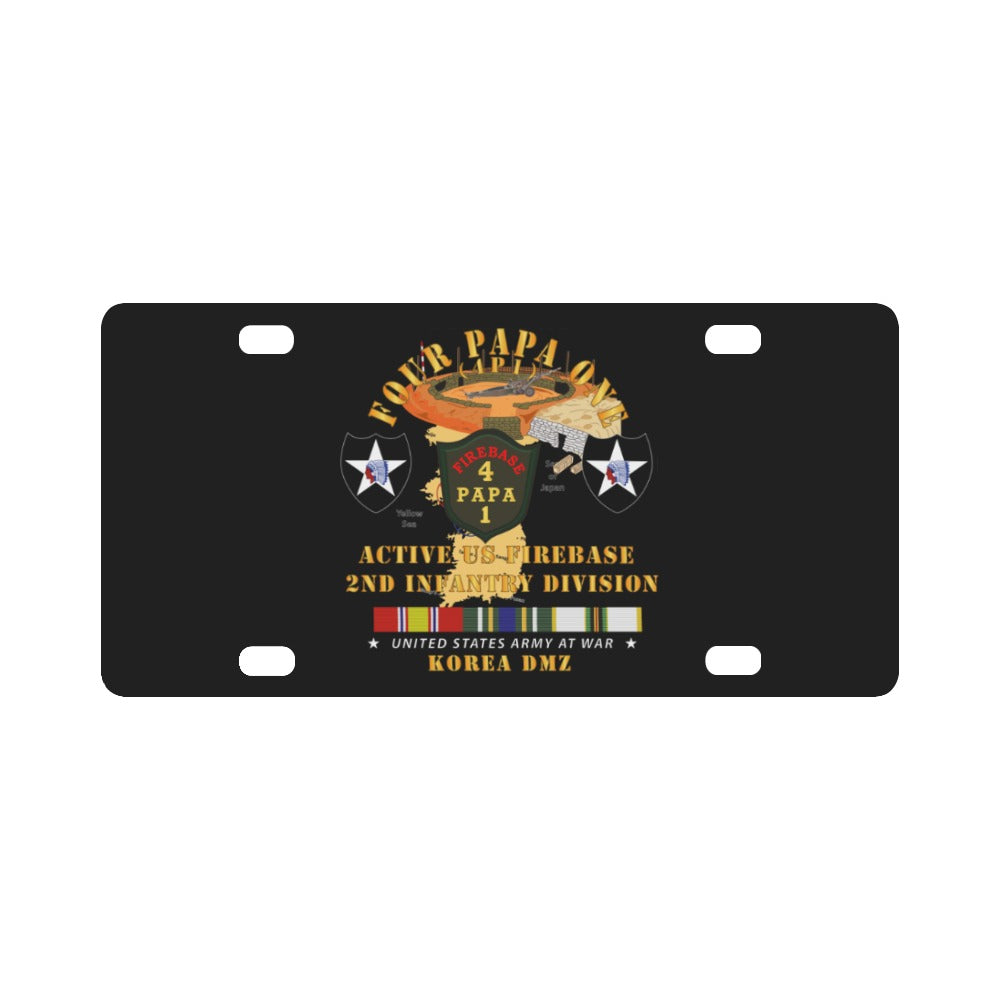 Army - 4P1 - Active Firebase - 2nd ID w KOREA SVC Classic License Plate