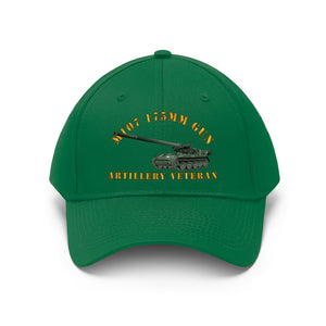 Twill Hat - Army - M107 - 175mm Gun - Artillery Veteran - Hat - Direct to Garment (DTG) - Printed