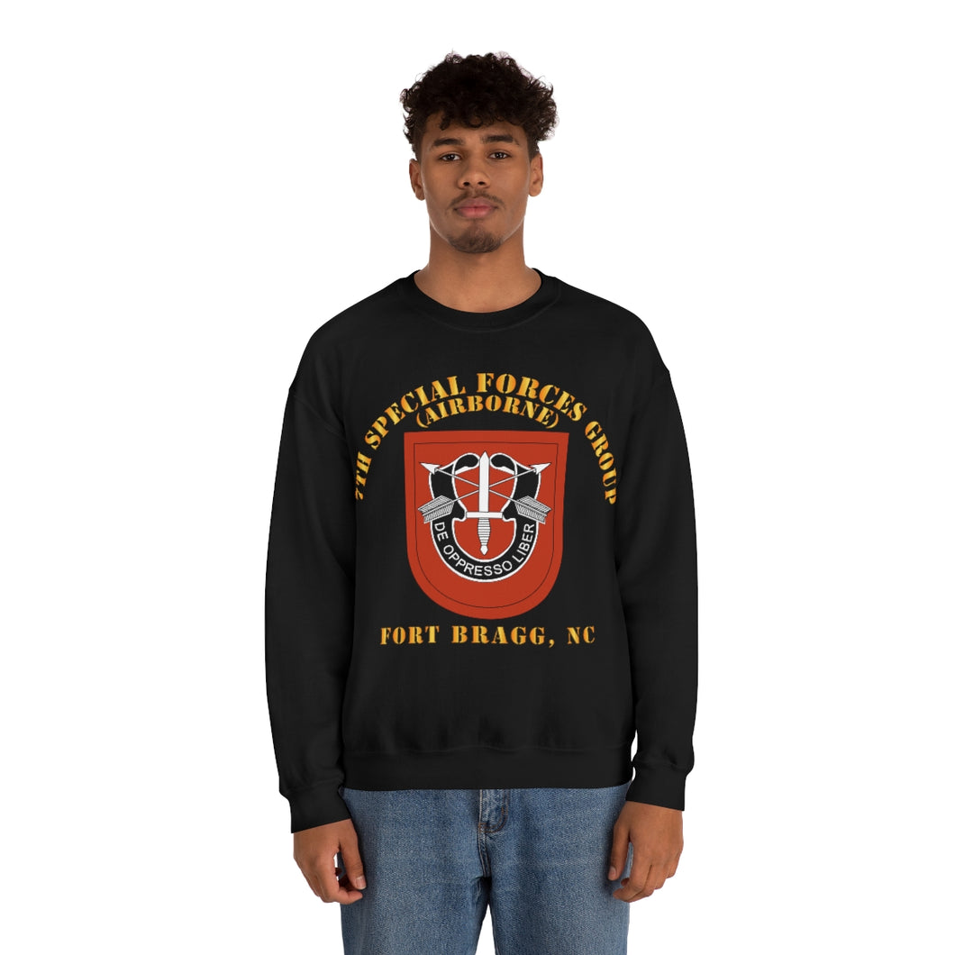 Unisex Heavy Blend Crewneck Sweatshirt -  Army - 7th Special Forces Group W Flash - Fbnc