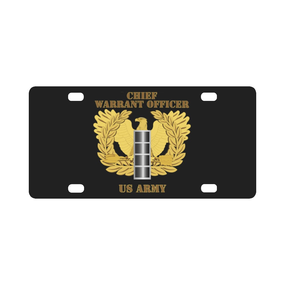 Army - Emblem - Warrant Officer - CW4 wo DS Classic License Plate