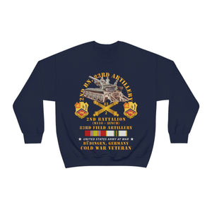 Unisex Heavy Blend Crewneck Sweatshirt - Army - 2nd Bn 83rd Artillery w M110 - Budingen Germany w COLD SVC