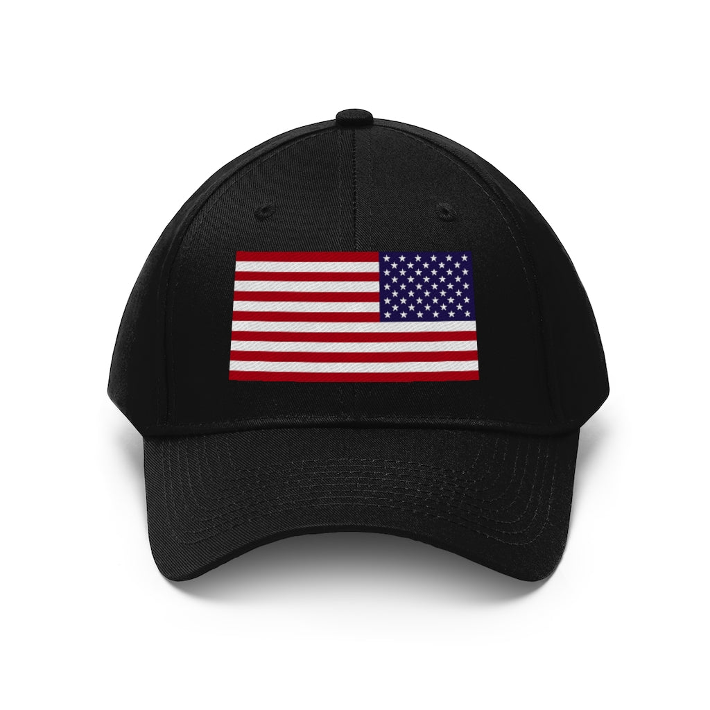 Unisex Twill Hat - United States Flag Hat - Direct to Garment (DTG) - Printed