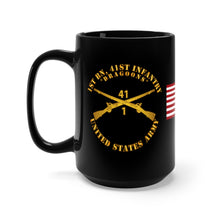 Load image into Gallery viewer, Black mug 15oz -  1st Battalion, 41st Infantry Regiment with Distinctive Unit Insignia (DUI)
