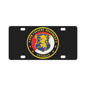 Army - 6th Cavalry Regiment Veteran Classic License Plate