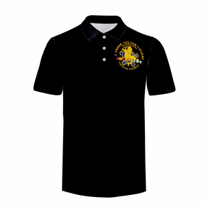 C Troop, 1st-9th Cavalry - Headhunters - Vietnam Vet w 1966-1967 VN SVC (AOP) POLO Neck Shirts Black & White Neck Option