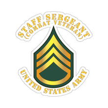 Load image into Gallery viewer, Kiss-Cut Stickers - Army - Staff Sergeant - SSG - Combat Veteran
