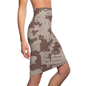 Women's Pencil Skirt - Military Chocolate Chip Desert Camouflage