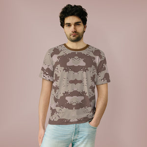 Unisex AOP Cut & Sew T-Shirt - Military Chocolate Chip Desert Camouflage Shirt