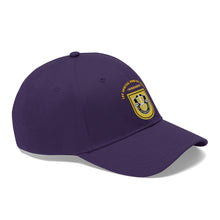 Load image into Gallery viewer, Unisex Twill Hat - 1st Special Forces Group (SFG) (Airborne) Flash with Crest with Text - Direct to Garment (DTG) - Printed
