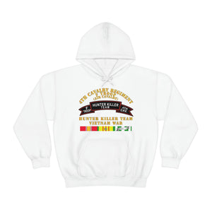 Unisex Heavy Blend Hooded Sweatshirt -  Army - F Troop 4th Cav - Hunter Killer w Vietnam War SVC