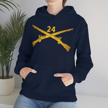 Load image into Gallery viewer, Unisex Heavy Blend Hooded Sweatshirt - Army - 24th Infantry Regiment Branch Wo Txt
