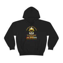 Load image into Gallery viewer, Unisex Heavy Blend Hooded Sweatshirt - Army - Jumping Mustangs w DUI - ABN Basic - 1st Bn 8th Cav w VN
