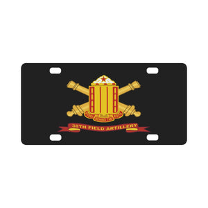 Army - 38th Field Artillery w Br - Ribbon Classic License Plate