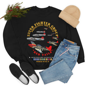 Unisex Heavy Blend Crewneck Sweatshirt - Army - AAC - 332nd Fighter Group - Red Tails - Protect Force