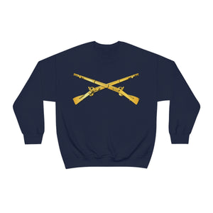 Unisex Heavy Blend Crewneck Sweatshirt - Army - Infantry Branch - Crossed Rifles