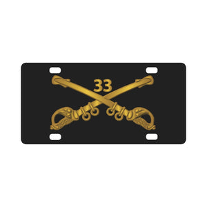 Army - 33rd Cavalry Branch wo Txt Classic License Plate