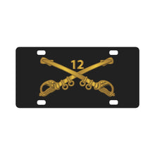 Load image into Gallery viewer, Army - 12th Cavalry Branch wo Txt Classic License Plate
