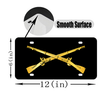 Load image into Gallery viewer, [Made in USA] Custom Aluminum Automotive License Plate 12" x 6" - Army - Infantry Branch - Crossed Rifles
