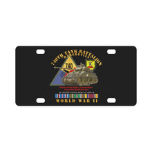 Load image into Gallery viewer, Army - 740th Tank Battalion - Daredevils - w Tank w SSI WWII EU SVC Classic License Plate
