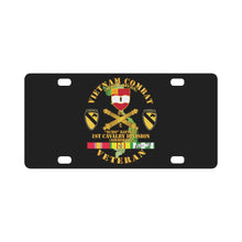 Load image into Gallery viewer, Army - Vietnam Combat Veteran w Echo Btry 82nd Artillery DUI - 1st Cav Div Classic License Plate
